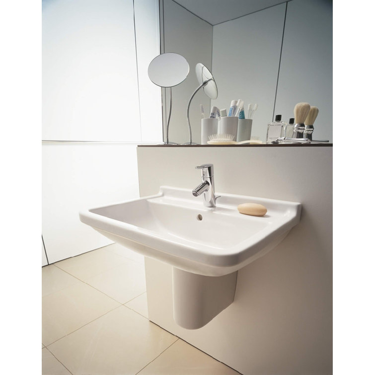 Duravit White Ceramic UShaped Wall Mount Bathroom Sink with Overflow